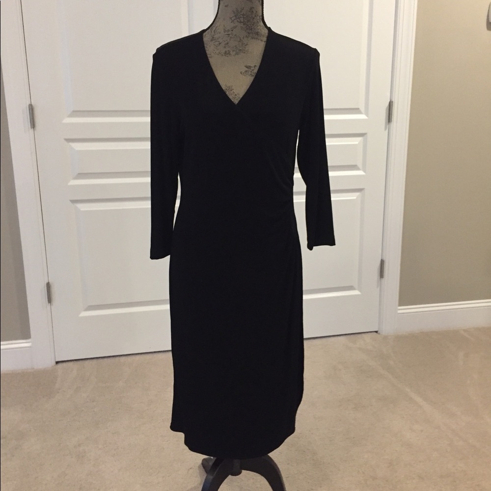 Chico’s Black Faux Wrap Travelers Dress